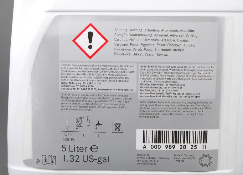 Antigel concentrat Rosu Mercedes MB 325.5 / MB 326.6 5L Mercedes-Benz - imagine 3
