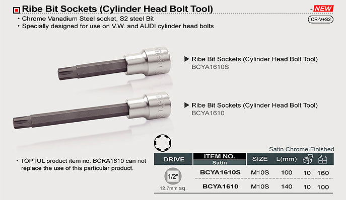 Torx patrat 100mm (surub chiulasa VW, AUDI) Toptul - imagine 2
