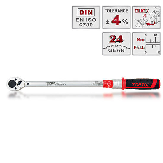Cheie dinamometrică mecanică 1/2" 70-350 Nm Toptul - imagine 1