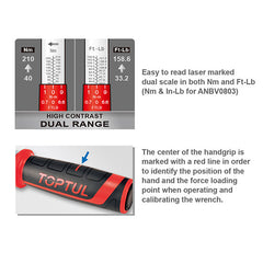 Cheie dinamometrică mecanică 1/2" 70-350 Nm Toptul - imagine 2
