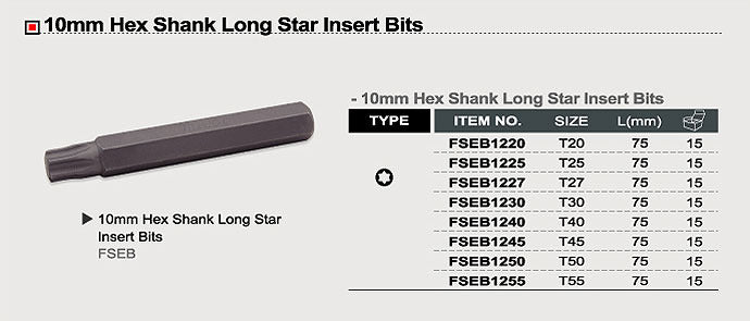 Bit torx lung T40, 75 mm Toptul - imagine 2