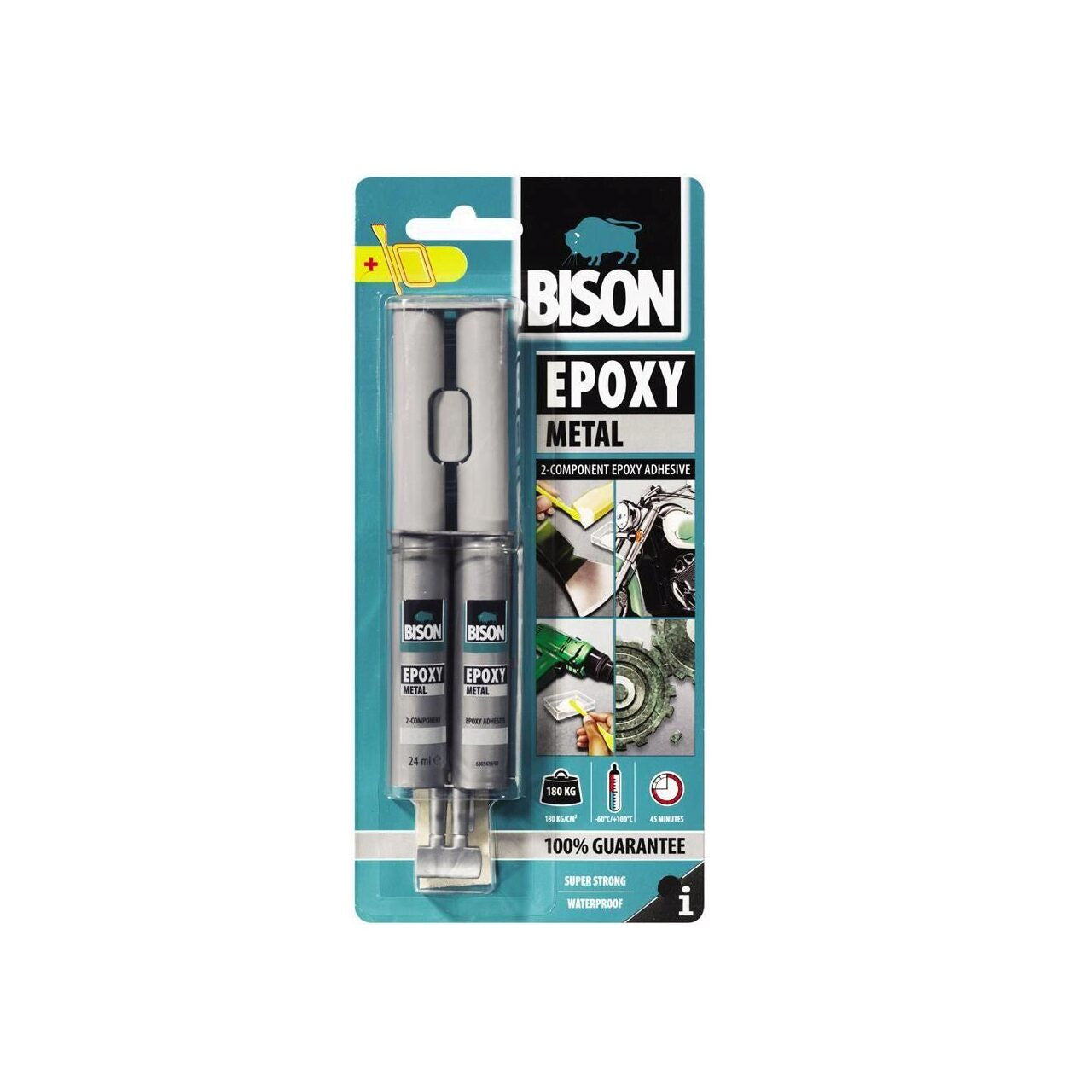 Adeziv bicomponent cu aspect metalic BISON Epoxy Metal, 2 x12ml Bison - imagine 1