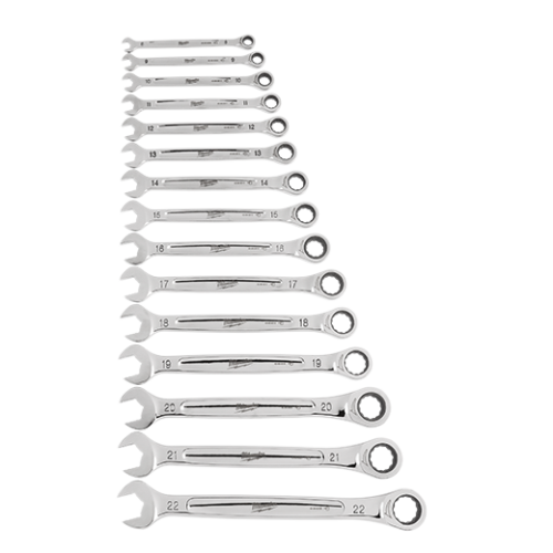 Set de chei combinate cu clichet Maxbite™ metric, 15buc 8-22mm Milwaukee - imagine 2