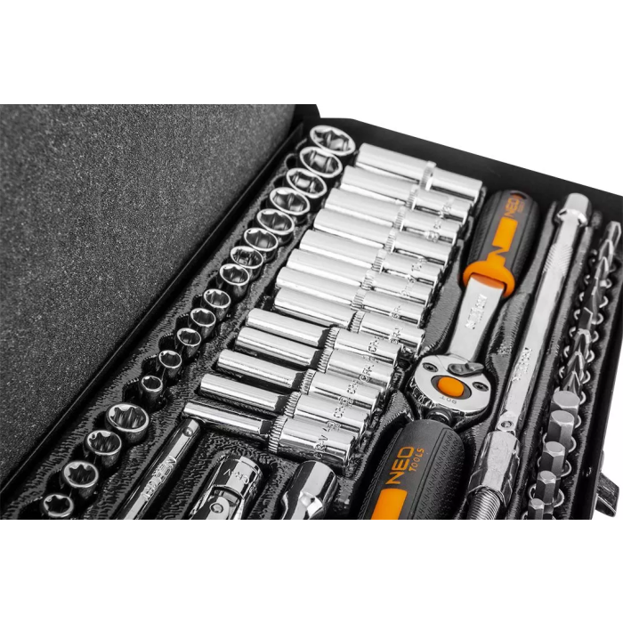 Set de chei tubulare 1/4 63 de piese Neo Tools - imagine 4
