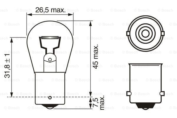 Bec Bosch Pure Light P21W 12V 21W BA15s Bosch - imagine 4