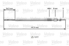 Bujie incandescenta MERCEDES-BENZ C-CLASS W204 VALEO 345142