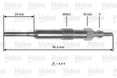 Bujie incandescenta RENAULT KANGOO BE BOP KW0 1 VALEO 345171