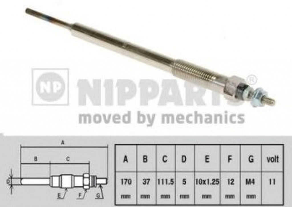 Bujie incandescenta TOYOTA HILUX II pick-up LN8 RN5 LN6 YN6 YN5 LN5 RN6 NIPPARTS J5712015
