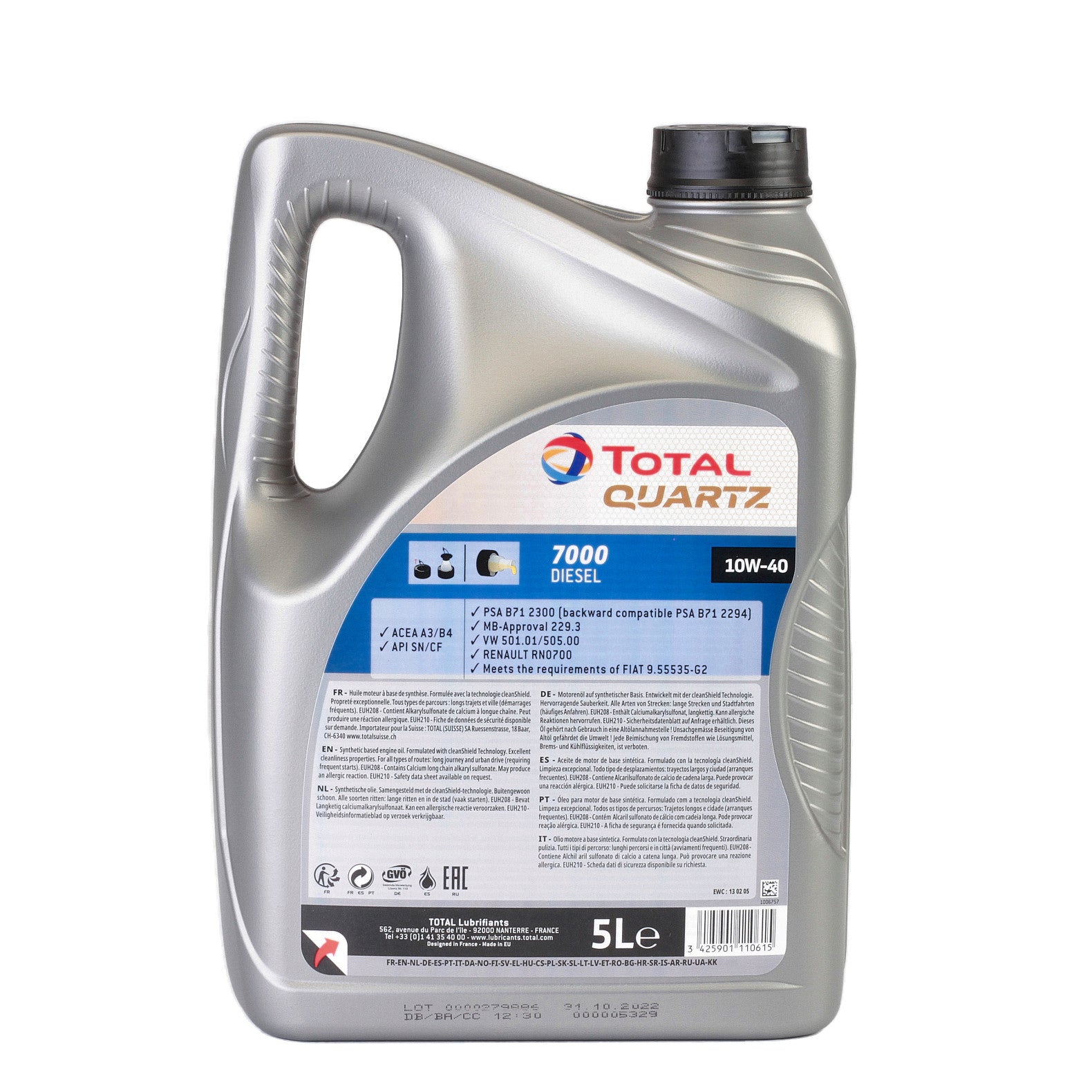Ulei motor Total Quartz 7000 Diesel 10W40 5L Total - imagine 2