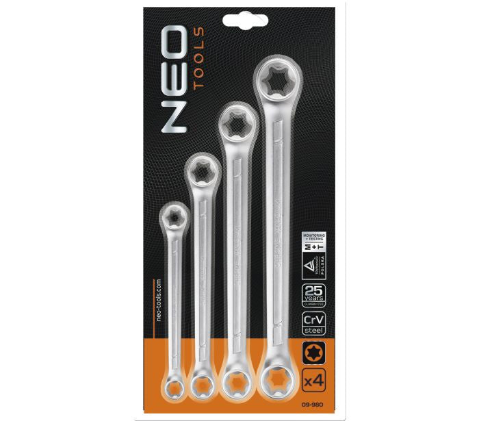 Chei inelare Torx T6 - T24, set de 4 bucăți Neo Tools - imagine 2