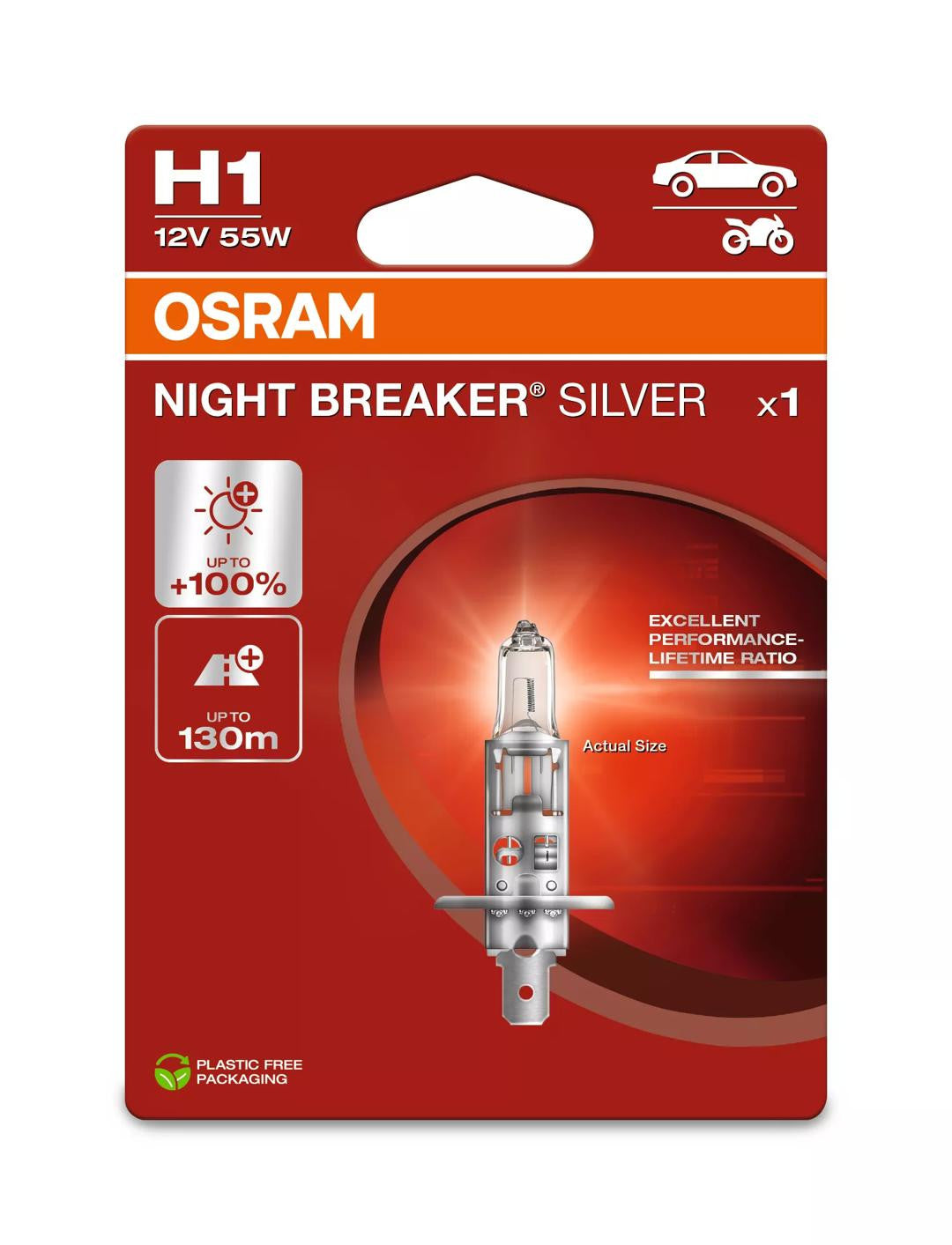 Bec Osram Night Breaker Silver H1 12V 55W P14,5s blister Osram - imagine 1