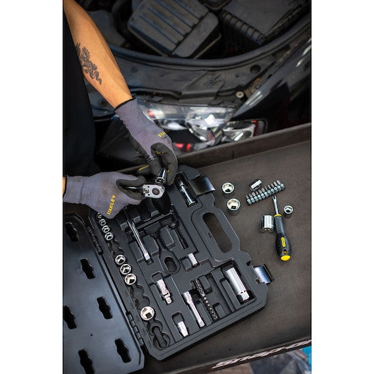 Set de clicheți cu 72 de dinți și chei tubulare STANLEY® 3/8 in., cu accesorii, 45 buc. Stanley - imagine 3
