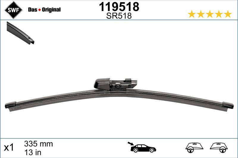 Lamela stergator spate SWF Wiper FB REAR LHD/RHD 335 mm SWF - imagine 1