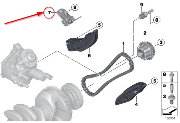 Intinzator lant distributie inferior BMW - imagine 1