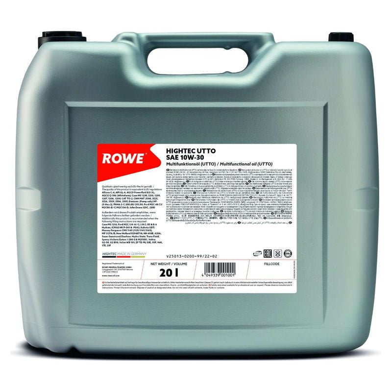Ulei utilaje agricole Rowe Hightech UTTO SAE 10W-30 20L Rowe - imagine 1