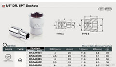 Capat cheie tubulara cu bit hexagonal 1/4 6 mm Toptul - imagine 2