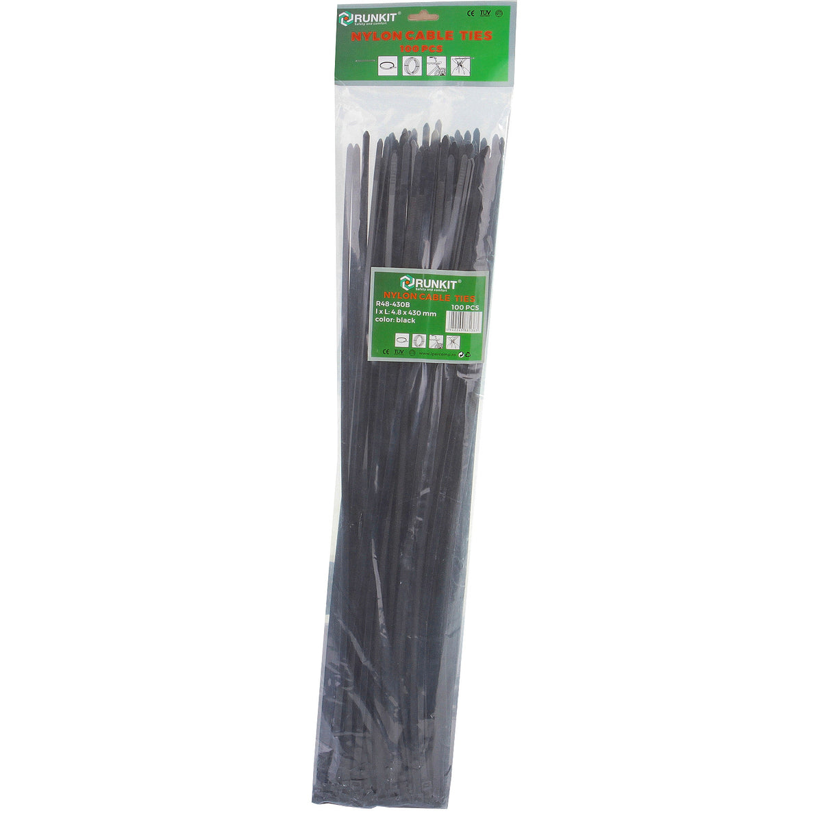 Colier plastic 4.8x430 Negru 100 buc MTR - imagine 1