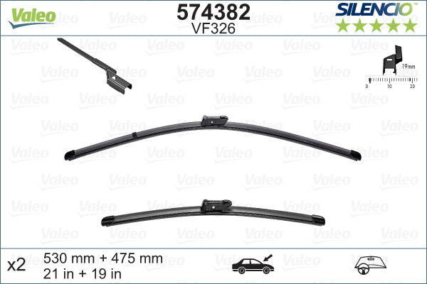 Set stergator Valeo Silencio Flat Valeo - imagine 1