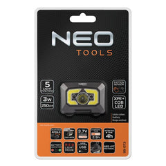 Lanterna de cap reincarcabila USB 250lm COB LED, cu senzor de miscare Neo Tools - imagine 4