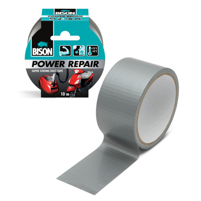BISON Power Repair bandă adezivă armată cu material - gri - 10 m Carguard - imagine 1