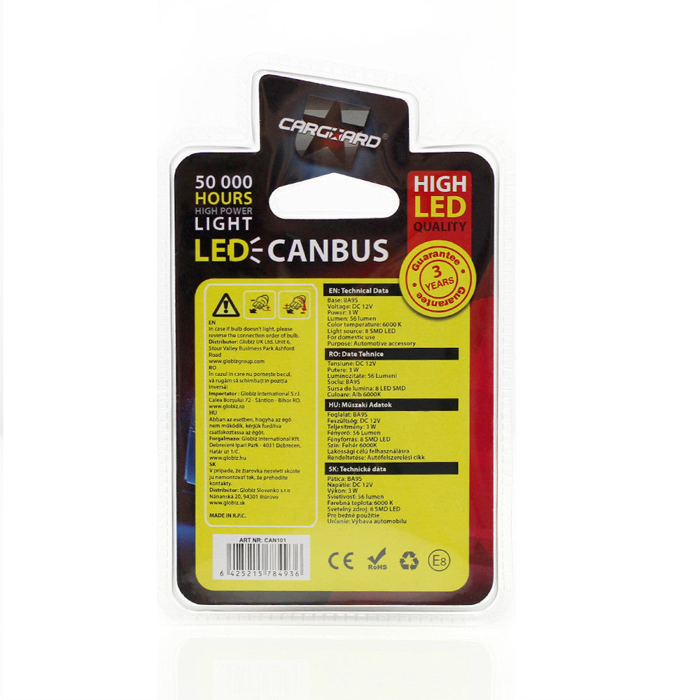 Bec MTR BA9S 12V 3W Set 2 buc Carguard - imagine 3