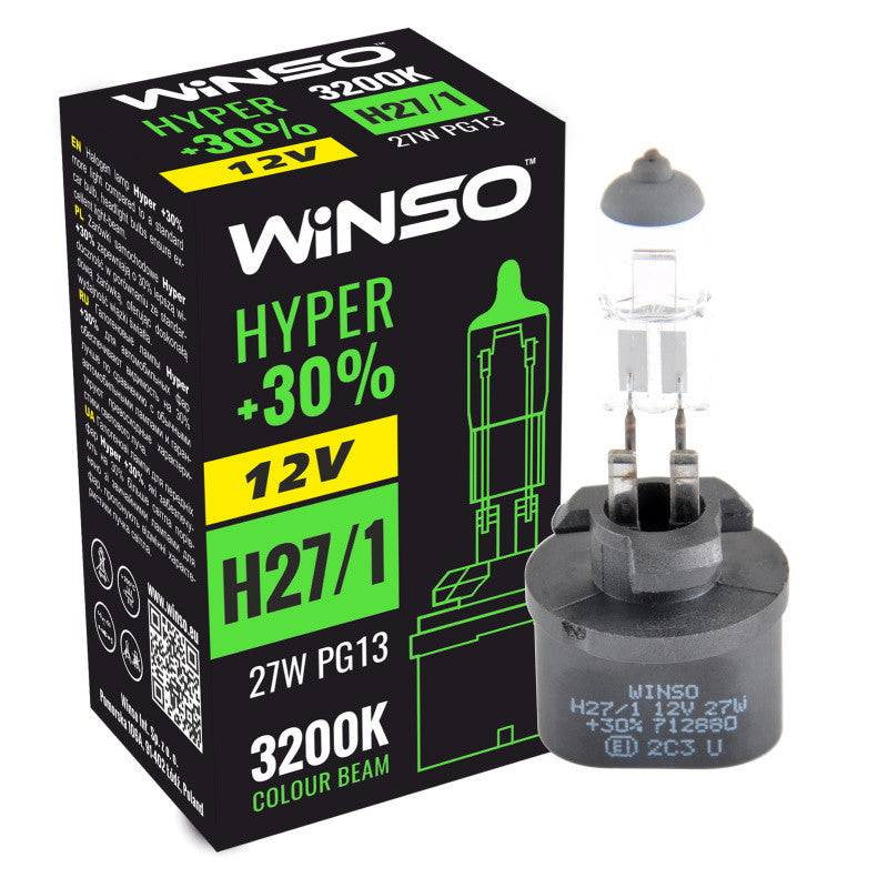 Bec Halogen Winso 12V H27/1 HYPER +30% 27W PG13 Winso - imagine 1