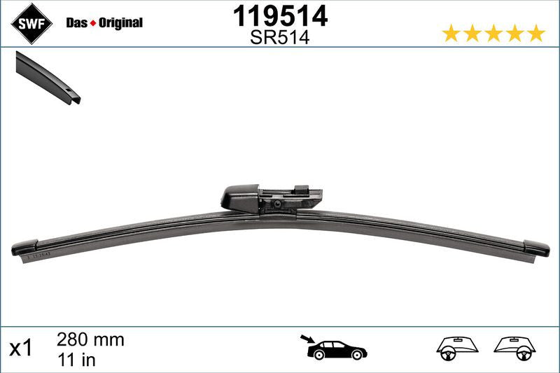 Lamela stergator spate SWF Wiper FB REAR LHD/RHD 280 mm SWF - imagine 1