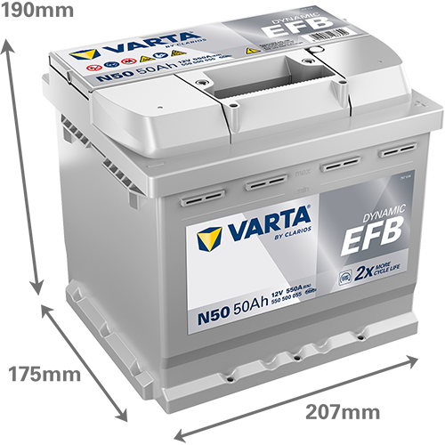 Acumulator Varta Dynamic EFB 50 Ah 540A Varta - imagine 2