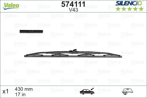 Stergator Valeo Silencio 430 mm Valeo - imagine 1