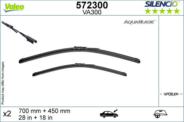 Set stergatoare Valeo Silencio AquaBlade 700/450 mm Valeo - imagine 1