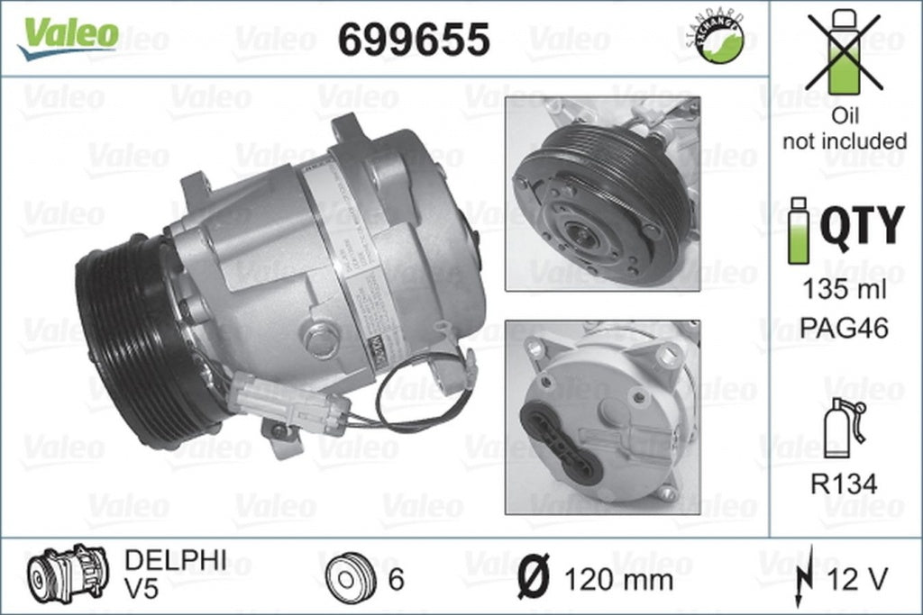 Compresor clima CITROEN C5 I DC VALEO 699655