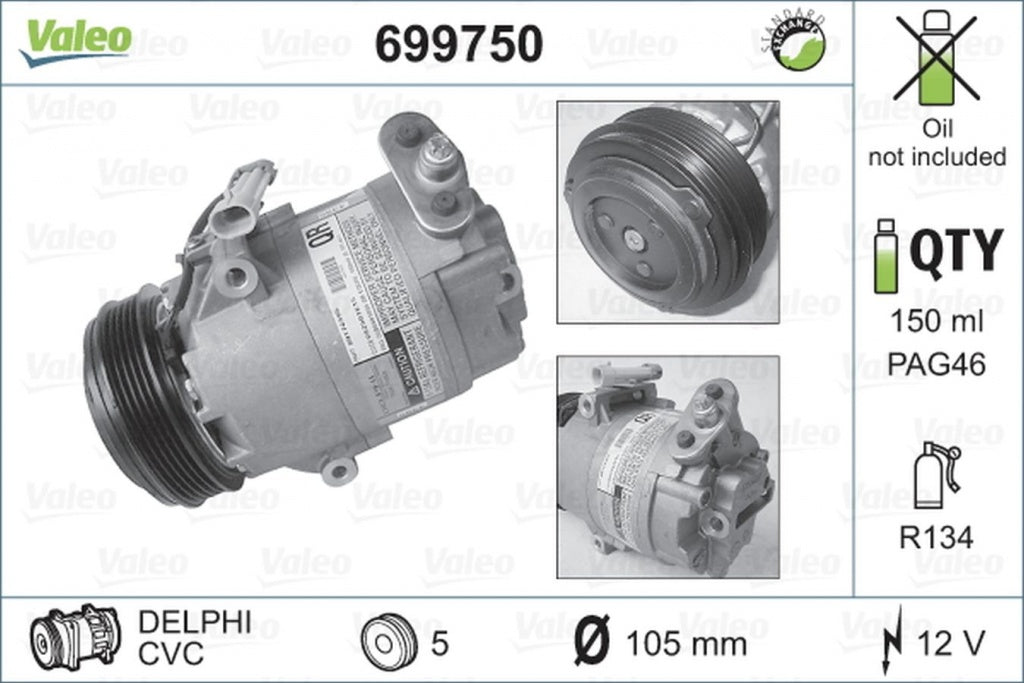 Compresor clima OPEL ASTRA G combi F35 VALEO 699750