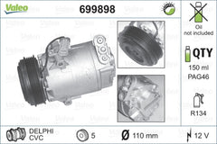 Compresor clima OPEL CORSA C F08 F68 VALEO 699898