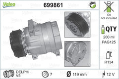 Compresor clima OPEL MOVANO caroserie F9 VALEO 699861