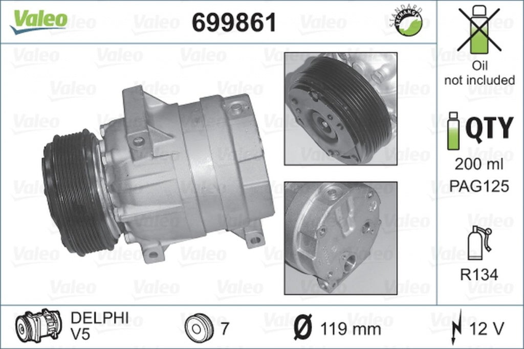 Compresor clima OPEL MOVANO Combi J9 VALEO 699861
