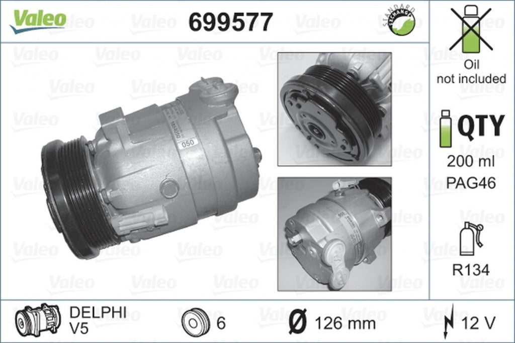 Compresor clima OPEL OMEGA B combi 21 22 23 VALEO 699577