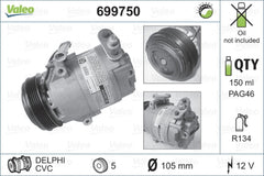 Compresor clima OPEL ZAFIRA A F75 VALEO 699750