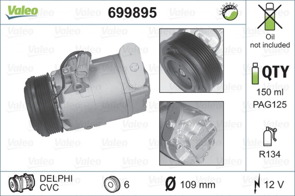 Compresor clima OPEL ZAFIRA A F75 VALEO 699895