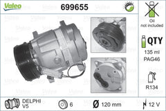 Compresor clima PEUGEOT 406 Break 8E F VALEO 699655