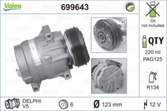 Compresor clima RENAULT TRAFIC II bus JL VALEO 699643