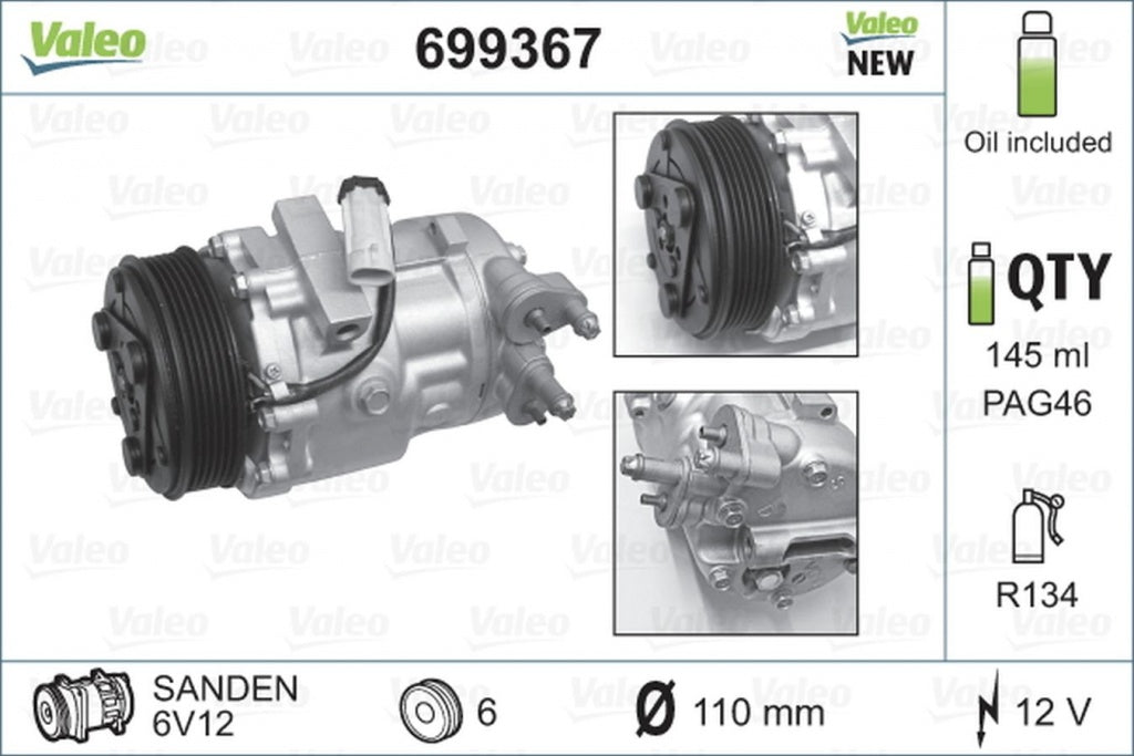 Compresor clima SUZUKI IGNIS II VALEO 699367