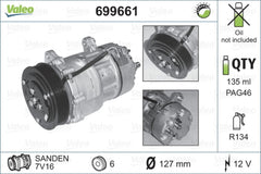 Compresor clima VW LT 28-46 II platou sasiu 2DC 2DF 2DG 2DL 2DM VALEO 699661