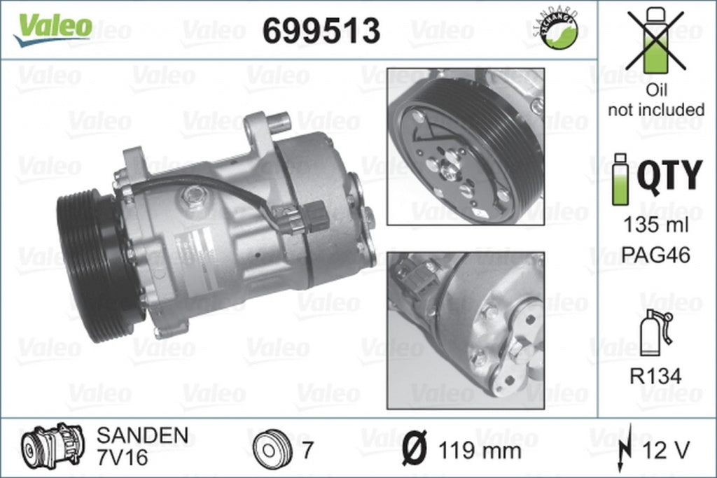 Compresor clima VW VENTO 1H2 VALEO 699513