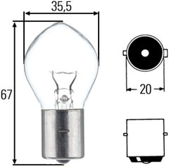Bec Hella F2 12V 35W BA20s Hella - imagine 1