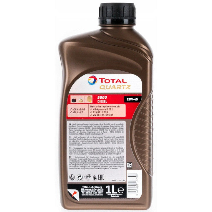 Ulei motor Total Quartz Diesel 5000 15W40 1L Total - imagine 1