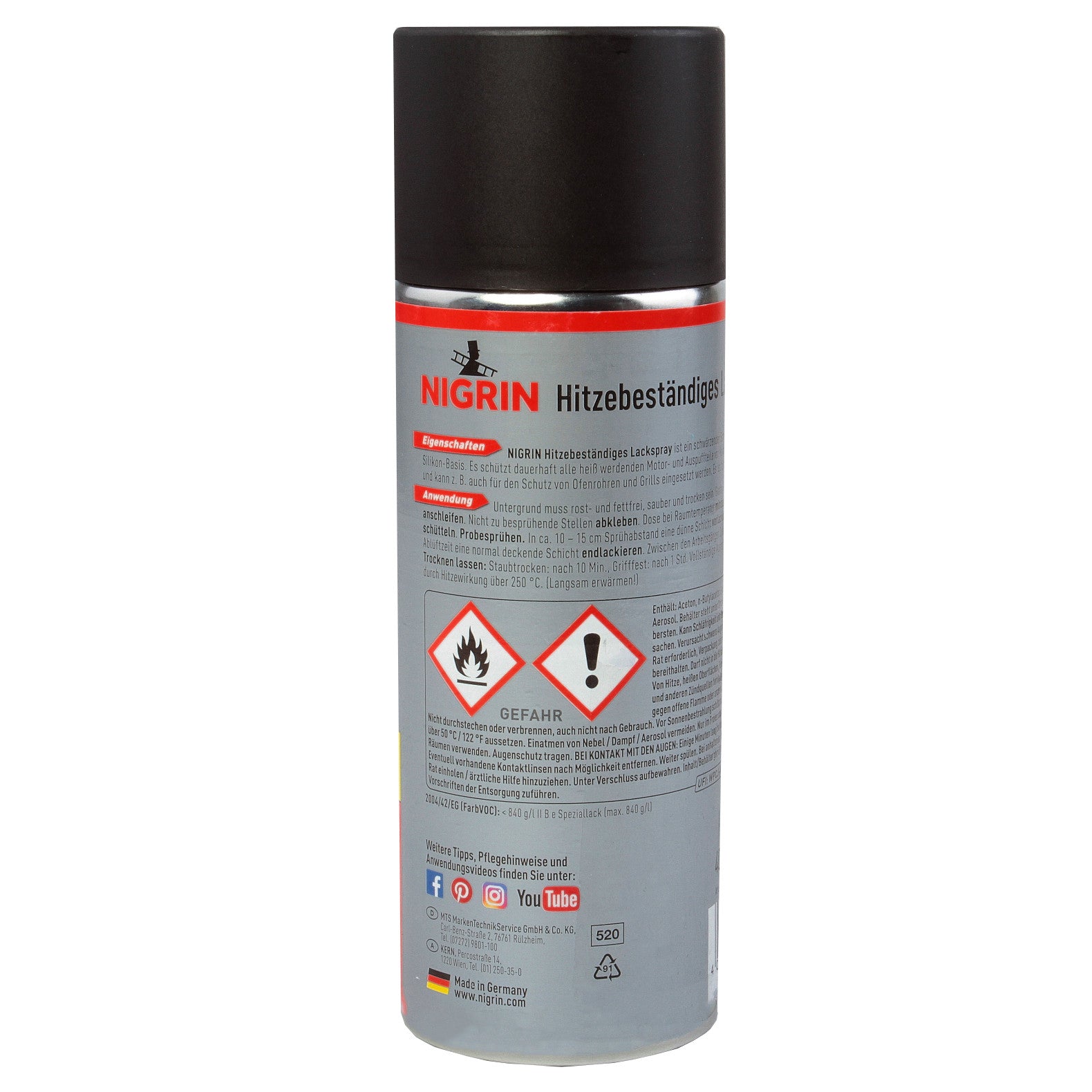 NIGRIN  Spray vopsea pt suprafete fierbinti pana la 600 grade, 400ml Nigrin - imagine 2