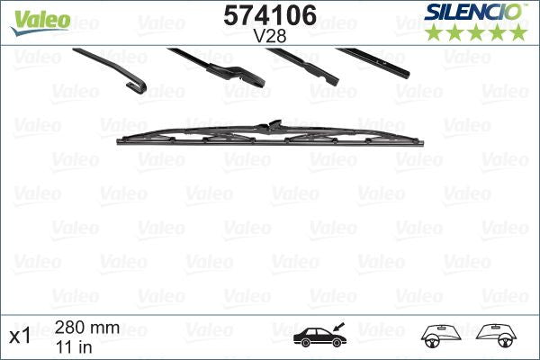 Stergator Valeo Silencio 280 mm Valeo - imagine 1