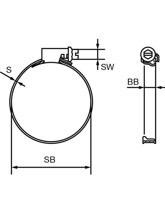 Colier furtun W2 Torro 7.5 mm 10-16 Förch - imagine 2