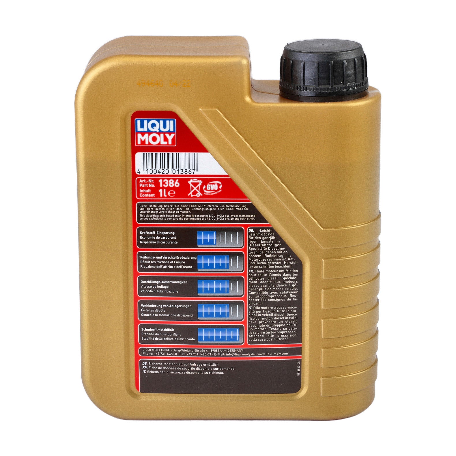 Ulei motor Liqui Moly Diesel Leichtlauf 10W40 (1386) (21314) 1L Liqui Moly - imagine 3