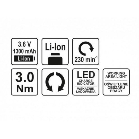 ȘURUBELNIȚĂ CU ACUMULATOR, 3.6V, 3NM Yato - imagine 4